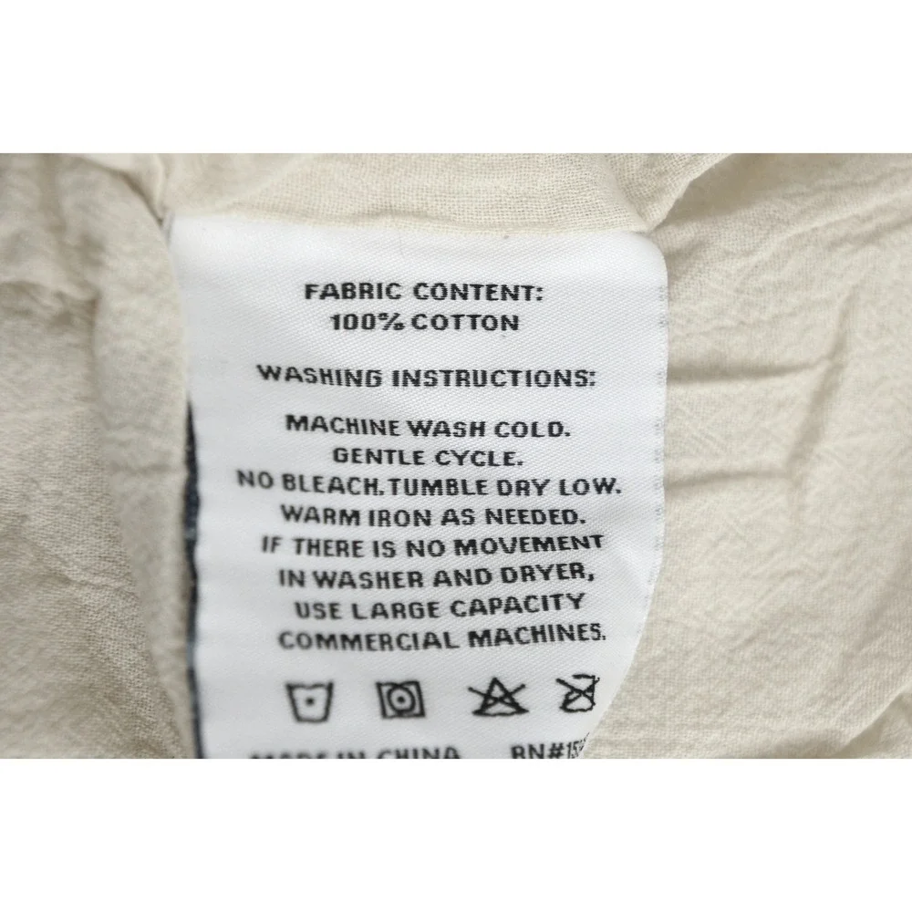 Patina‎ Vie Pillow Sham 2pc Set King Cream 100% Cotton Frayed Fringe Excellent